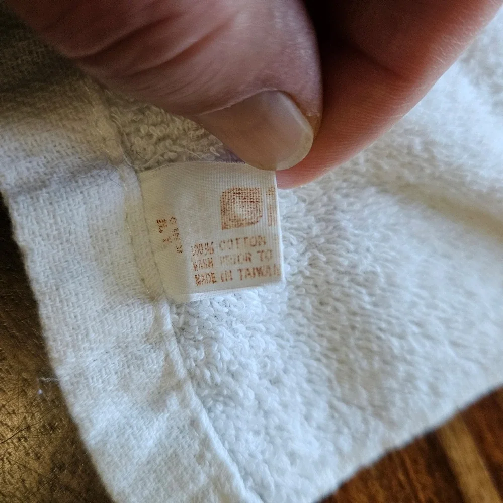 Vtg 70s 80s Orange Fruit Blossom White Cotton Hand Towel Retro Kitchen Bathroom